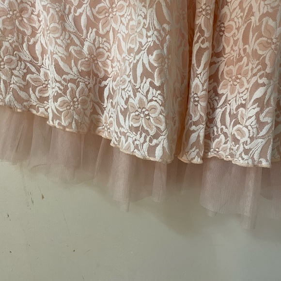 Disney Cinderella Floral Lace Pink Ruffle Dress Sz Small - Picture 7 of 7